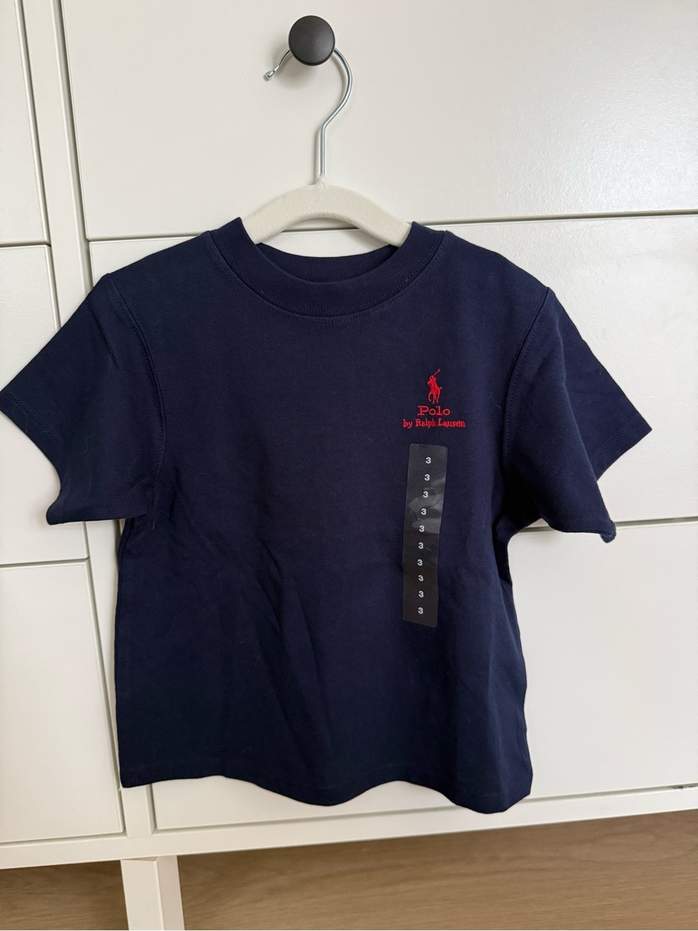 Polo by Ralph Lauren Navy Tee with Red Pony Logo - 3T